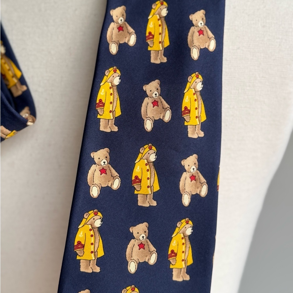 JOHN COMFORT Navy Silk Teddy Bear Tie